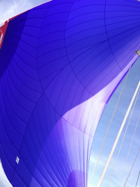 Spinnaker symétrique bleu achat facile sur Hanse 315