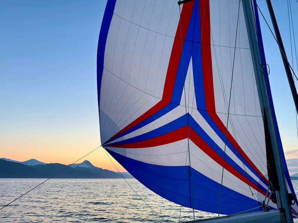 Regina 38 asymmetric Alaska sailing